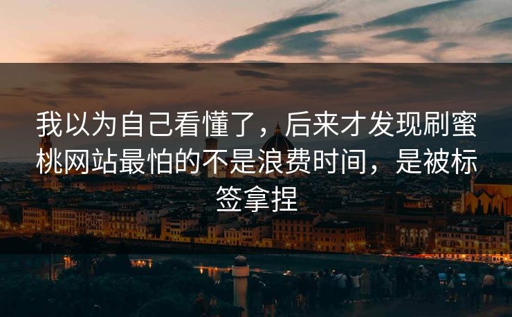 我以为自己看懂了，后来才发现刷蜜桃网站最怕的不是浪费时间，是被标签拿捏