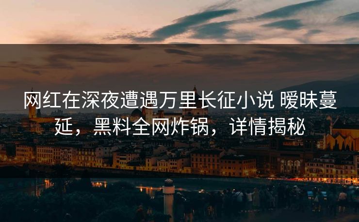 网红在深夜遭遇万里长征小说 暧昧蔓延，黑料全网炸锅，详情揭秘